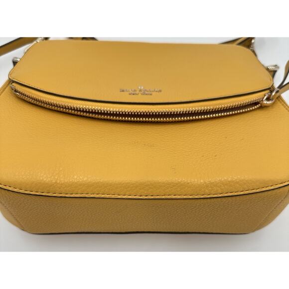 Kate Spade Leila Medium Flap Shoulder Bag Crossbody Sunflower Fields Yellow CUTE - Picture 13 of 16